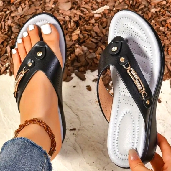 Siketu Shoes - Women Wedges Slip On Flip Flops Shoes